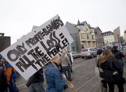 Imagen de una protesta ciudadana en Reikiavik en noviembre del año pasado.