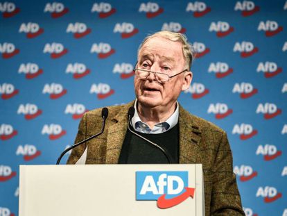 El colíder de Alternativa para Alemania (AfD) se dirige al congreso de su partido celebrado en Riesa, en el este de Alemania.