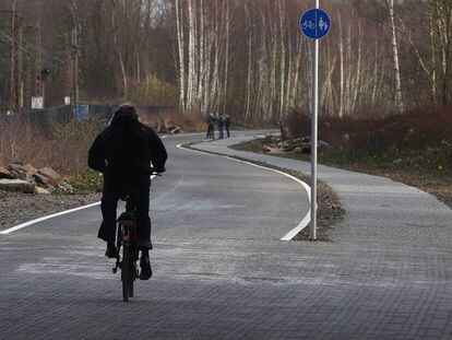 Vista de la autopista para bicicletas en Alemania