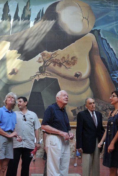 Jimmy Carter, ayer en el Museo Dalí de Figueres.