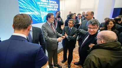 El presidente del Gobierno, Mariano Rajoy durante la presentación del nuevo Plan de Extensión de Fibra Óptica.