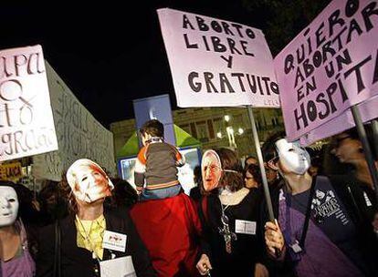 Concentración a favor del aborto el pasado enero en Madrid.