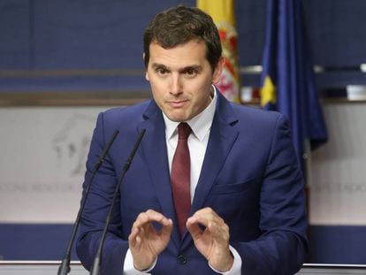 Albert Rivera después de reunirse con Felipe VI.