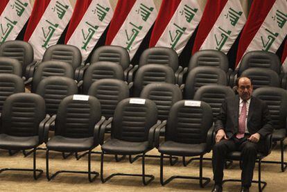 El primer ministro iraquí, Nuri al Maliki, minutos antes de la votación del nuevo Gobierno iraquí en el Parlamento.