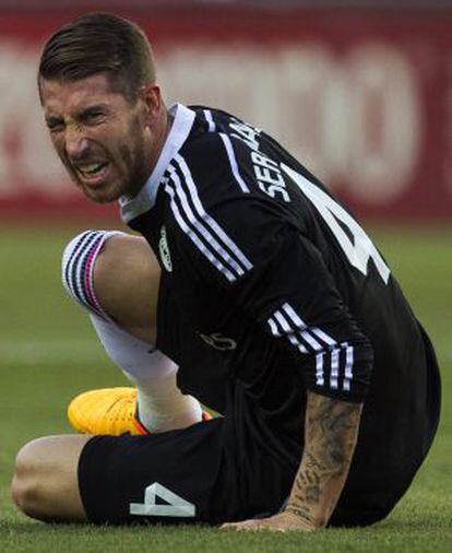 El madridista Sergio Ramos durante el partido contra la Juventus de Turín.