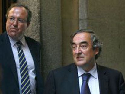 Los presidentes de CEOE, Juan Rosell (d), y de Cepyme, Jes&uacute;s Terciado, en una imagen de archivo.