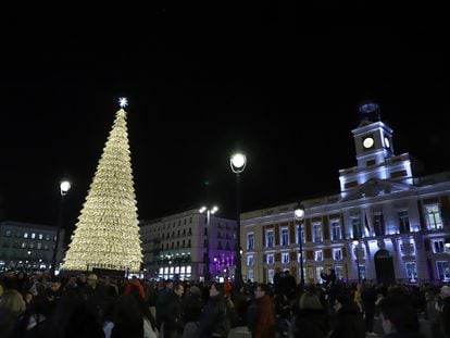 La Puerta del Sol durante el evento de encendido de luces de Navidad este 23 de noviembre.