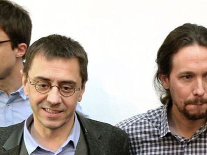 Íñigo Errejón, Juan Carlos Monedero i Pablo Iglesias.