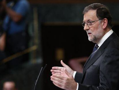 Mariano Rajoy, ayer durante el debate de investidura.