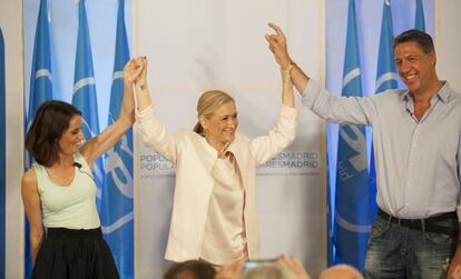 Levy, Cifuentes y Albiol, el domingo en San Lorenzo del Escorial.