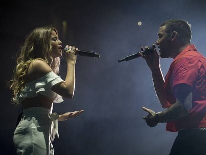 Sofia Rey y Liam Payne, durante el concierto Los 40 Primavera Pop en Madrid.