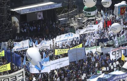 Marcha de la CGT al Congreso, en marzo pasado.