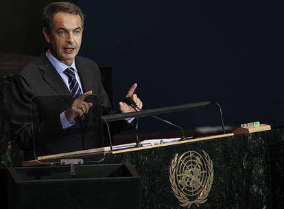 El presidente José Luis Rodríguez Zapatero se dirige a la asamblea de Naciones Unidas hoy en Nueva York