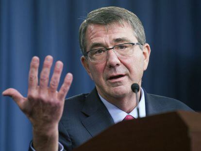 Ashton Carter durante su intervenci&oacute;n.