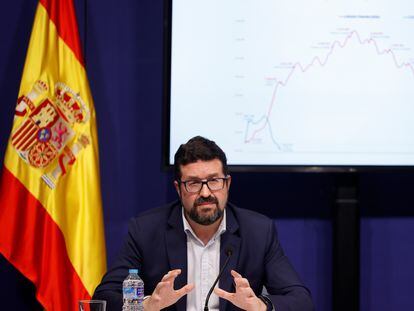 El secretario de Estado de Empleo, Joaquín Pérez Rey, en una rueda de prensa el 5 de enero.
