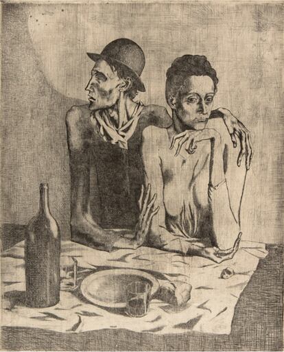 'La comida frugal' de Pablo Picasso, 1904.