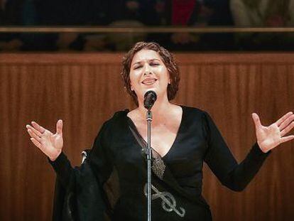 Estrella Morente en un concierto en el Auditorio Nacional, en Madrid.