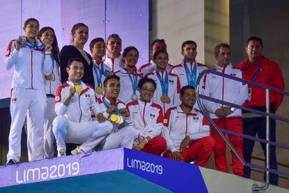 El equipo mexicano de clavados que participó en los Juegos Panamericanos de Lima 2019