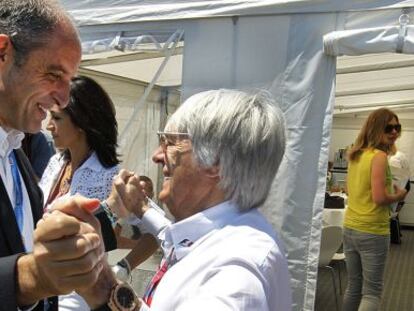 Camps y Ecclestone en el premio de F-1 de Valencia.