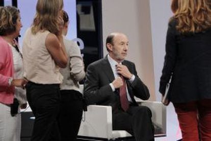 Rubalcaba, minutos antes de comenzar la entrevista.