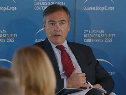 Ignacio Mataix, consejero delegado de Indra, en la segunda Conferencia Europea de Denfensa y Seguridad.