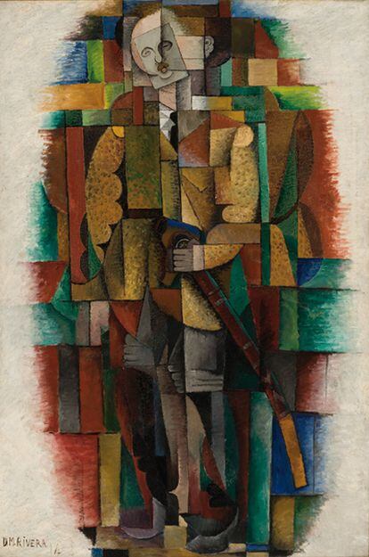 <i>El grande de España (El ángel azul)</i>, 1914. Diego Rivera (1886 - 1957). Óleo sobre tela. 194 x 130 cm