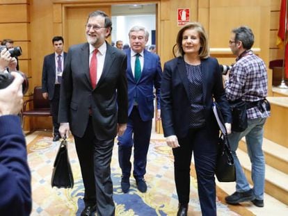 Mariano Rajoy i Fátima Báñez al Senat.