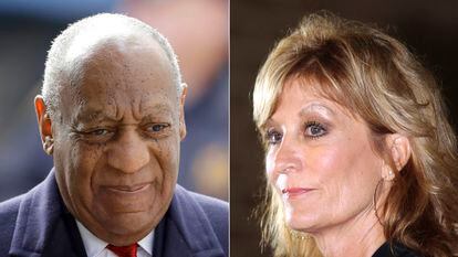 Bill Cosby y Judy Huth, a la derecha, quien dice haber sido acosada por el comediante en la mansión Playboy.