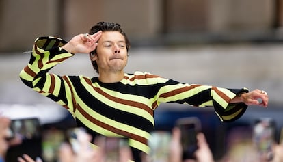 Harry Styles durante una actuación en Nueva York, en mayo.