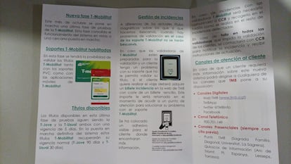 Imagen del tríptico informativo que pueden consultar los conductores de autobús de TMB.