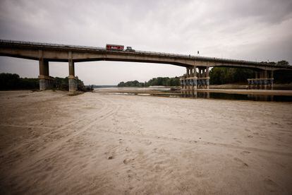The dry riverbed of the Po, Italy's longest river, as it passes through Boretto on June 22, in the country's worst drought in 70 years