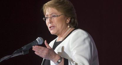 Michelle Bachelet durante un discurso en Washington 