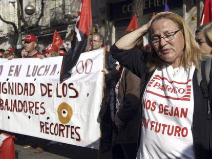 Protesta de treballadors de Panrico.