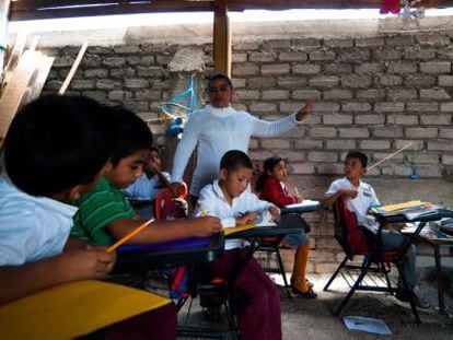 Una escuela en el Estado de Guerrero (M&eacute;xico).