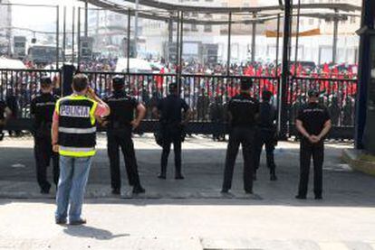 Imagen de la frontera de Melilla, del lado español, el pasado 22 de septiembre.