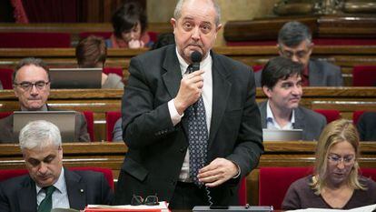 El consejero de Empresa y Empleo, Felip Puig, en el Parlament.