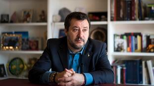 Roma, 03/03/2020 
Entrevista a Matteo Salvini (La Liga), en su despacho en el Senado. 
Foto: Gianluca Battista