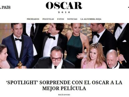 Así te hemos contado en EL PAÍS la gala de los Oscar 2016.