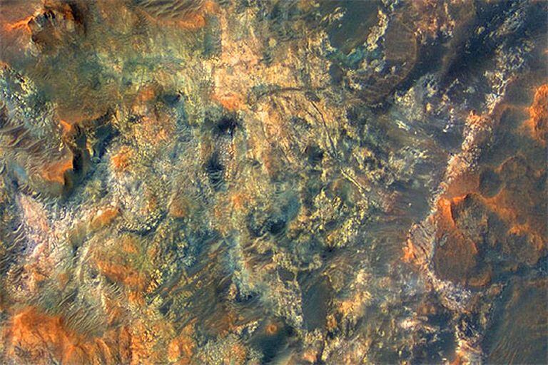 Imagen tomada de la superficie de Marte por la sonda de la Nasa que explora el planeta rojo