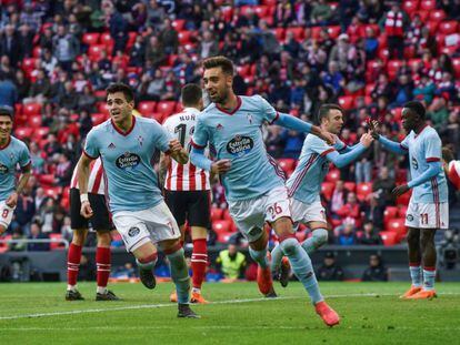 Brais celebra el gol del empate.