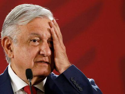 Lopez Obrador, durante una rueda de prensa
