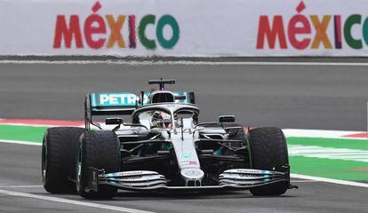 Lewis Hamilton durante los entrenamientos libres en el GP de México 2019.