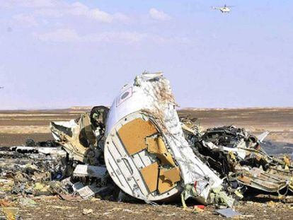 Restos del avión ruso siniestrado el pasado octubre en el Sinaí.