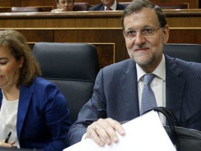 Mariano Rajoy y Soraya Sáenz de Santamaría, este miércoles.