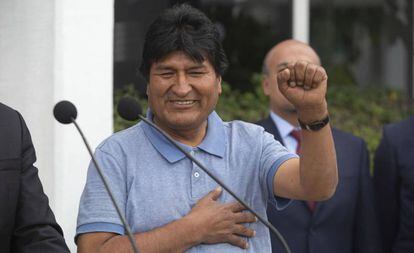 Evo Morales, a su llegada a México, este martes.