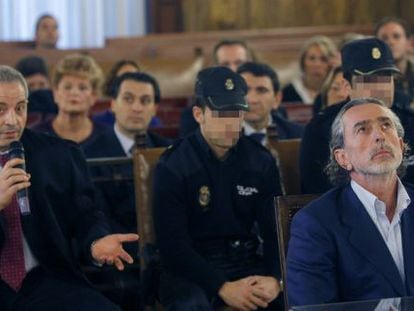 Francisco Correa durante el juicio por el &#039;caso de los trajes&#039; en Valencia.