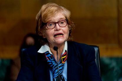 Deborah Lipstadt, el pasado 8 de febrero, en el Senado de Estados Unidos.