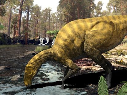 Recreación del 'Portellsaurus sosbaynati', hallado en Castellón.