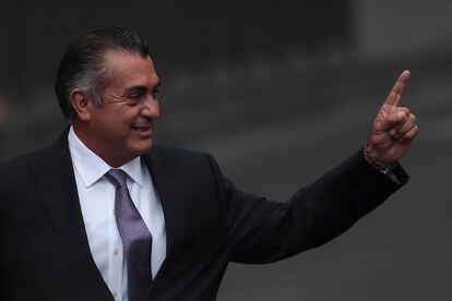 El exgobernador Jaime Rodríguez, 'El Bronco' cuando era candidato independiente rumbo a las presidenciales en México de 2018.