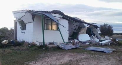 Una de las casas destrozadas en Mascaraque, municipio de Toledo. 